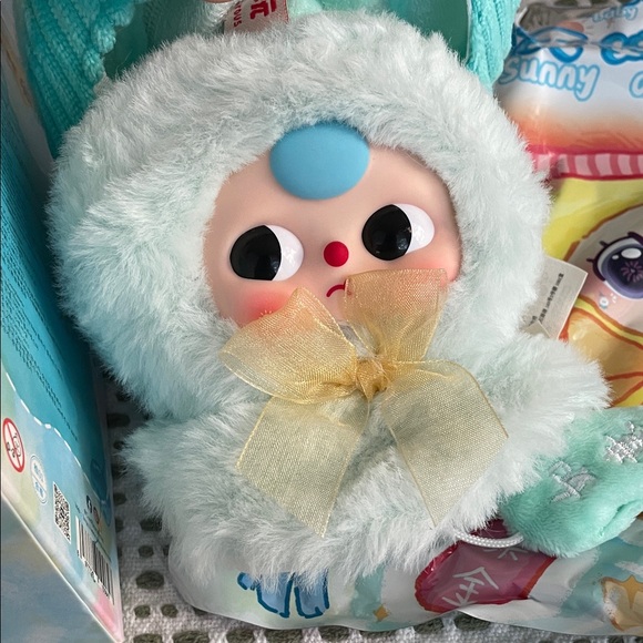 Baby Three Sunny Doll Beret Plush Doll with Hat - Blue - Picture 3 of 11